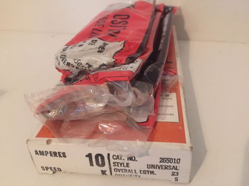 NEW LOT OF (5) POSITROL FUSE LINKS 265010 10A UNIVERSAL NEW IN BOX