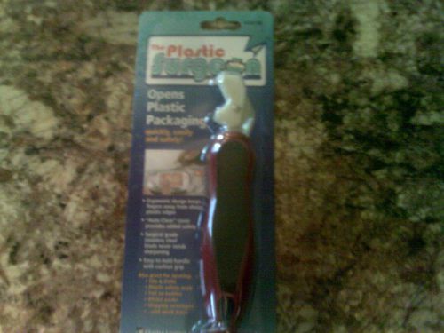 Plastic Surgeon 44500 Plastic Package Opener, Red and Black NEW