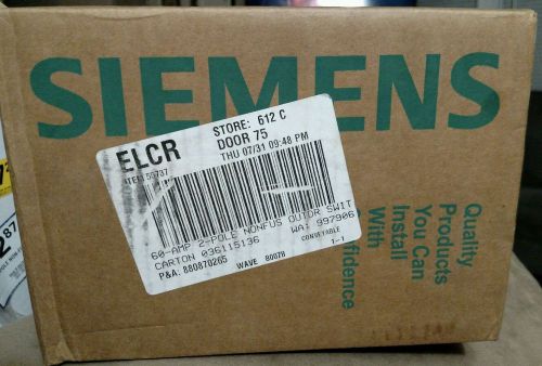 Siemens LNF222RU ENCLOSED SWITCH 60 Amp 2 Pole 240 V NEMA 3R NON Fusible