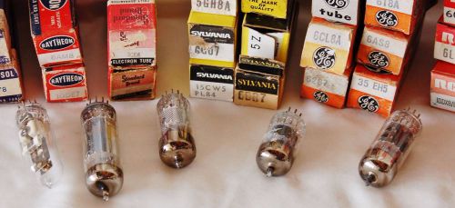 VINTAGE ASSORTED LOT OF 34 HAM RADIO TELEVISION TUBES COILS *untested AS-IS*