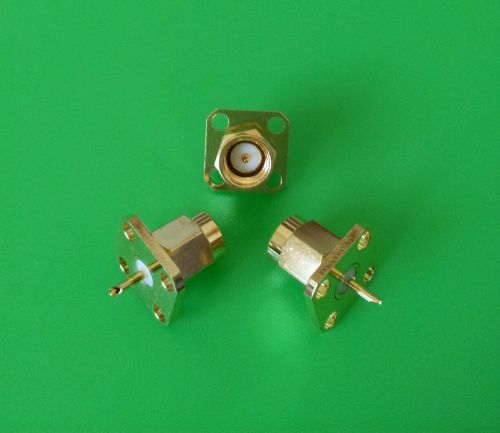 (5 PCS) SMA male chassis connector 4-hole panel mount - USA Seller