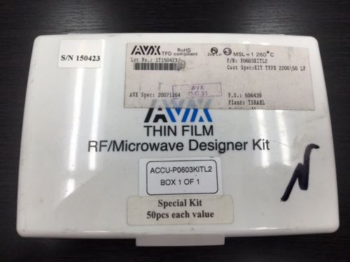 AVX Thin Film,RF/Microwave Designer Kit, Surface Mount 0603, 15 different values