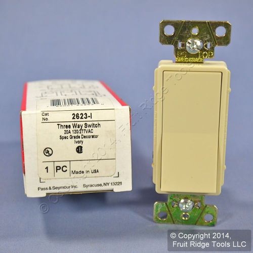Pass and Seymour Ivory COMMERCIAL Decorator Rocker Light Switch 3-Way 20A 2623-I