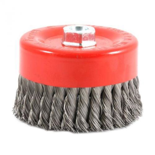 6&#034;X.020&#034; Wire Cup Brush, Knotted With 5/8&#034;-11 Threaded Arbor Forney 72756