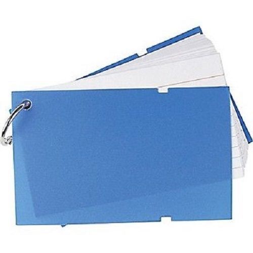 Staples Ruled Index Cards on a Ring, Blue Poly Cover, 3&#034; x 5&#034;, 3/Pk ~ Free S/H