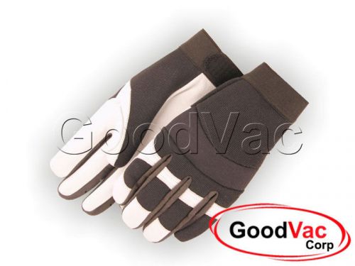 Majestic 2153 Premium White Grain Goatskin Palm Work Gloves Velcro Closure LARGE