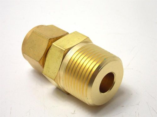 Swagelok- b-810-1-12 brass tube fitting, male connector, 1/2 in. tube od 3/4 npt for sale