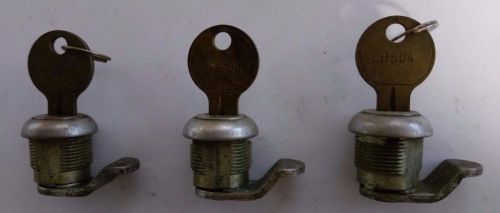 (LOT OF 3) KEY #CH504 W/ LOCK FOR USE ON (TOOLBOXES,MAILBOXES,DESKS,SAFES)