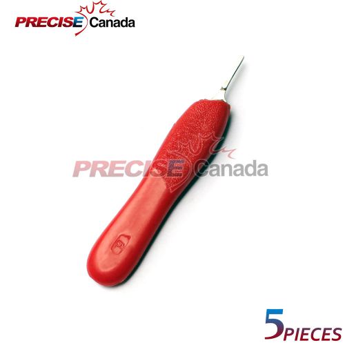SET OF 5 SCALPEL HANDLE #6 RED SURGICAL DERMAL PODIATRY INSTRUMENT