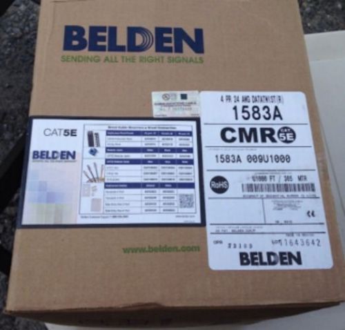 New belden white 1583a cat5e communication data 1000 ft. box cable network 24awg for sale