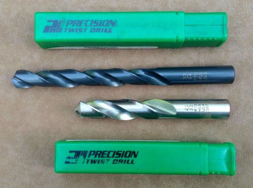 Precision Twist Drill 010037 37/64 Black Oxide Jobber &amp; 040042 SM 21/32 Bright