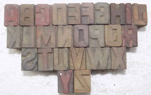 &#034;A To Z&#034; Letterpress Letter Wood Type Printers Block Typography collection.ob-16
