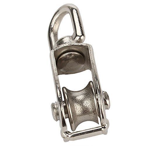 Silver m15 stainless steel 304 single wheel swivel pulley block 15mm dia for sale