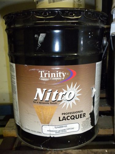 Trinity Nitro Pigmented Lacquer Topcoat White Gloss (TLP4000-05) 5 Gallon