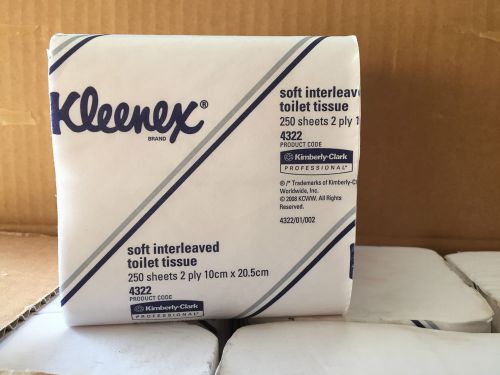 1 x carton (36 packs) kimberly-clark kleenex 4322 soft interleaved toilet paper for sale