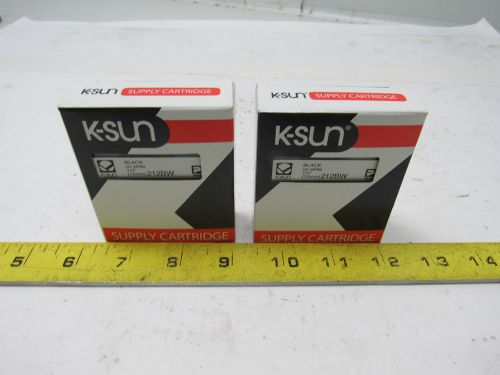 K-Sun 212BW Label Tape Black on White 1/2&#034; Lot of 2