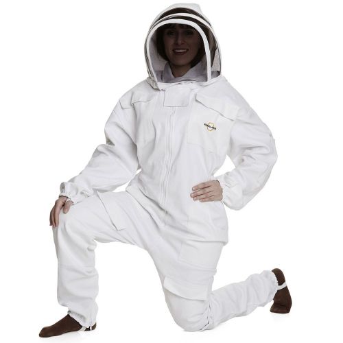 Natural Apiary Bee Suit XXXL White Bee Keeper Full Body &amp; Hood Extra Large