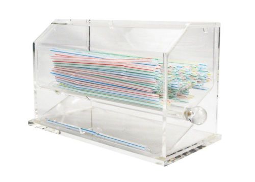 Winco ACSD-712, 10.75x4.75x7-Inch Clear Acrylic Straw Dispenser