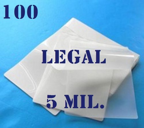 100 legal size  laminating laminator pouches sheets  9 x 14-1/2   5 mil... for sale