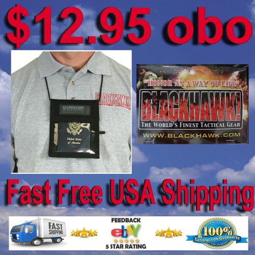 Blackhawk 90id01bk black 3 oz velcro durable neck id badge/pen holder for sale