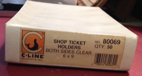 C-Line Clear Shop Ticket Holders #80069 - 6&#034; x 9” - Box of 50 - New Old Stock!