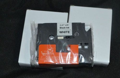2 Compatible Brother P-touch TZe Tz 231 8M Black on White label tape 0.47&#034; x 26&#039;