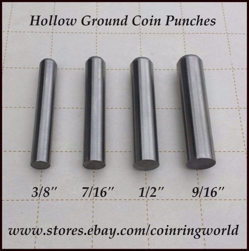 Coin Ring Center Punches. &#034;Hollow Ground&#034; 3/8&#034;_7/16&#034;_1/2&#034; and 9/16&#034;