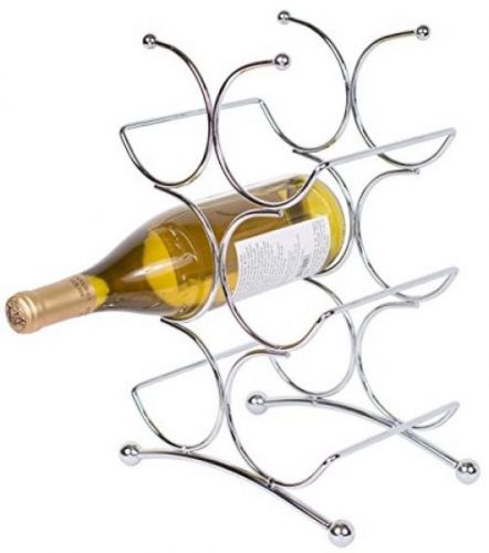 BirdRock Home 6 Bottle Free Standing Wine Rack, Chrome