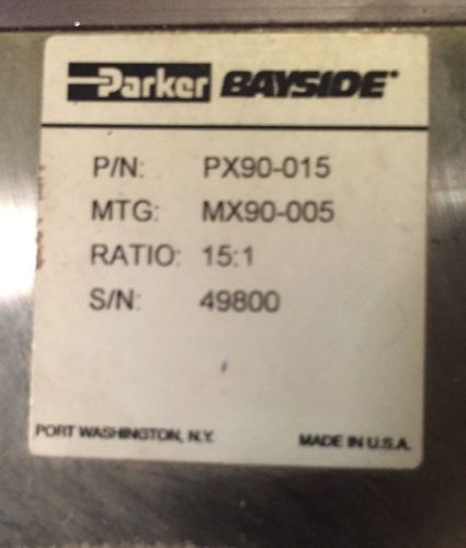 Parker Bayside PX90-015 Gear head