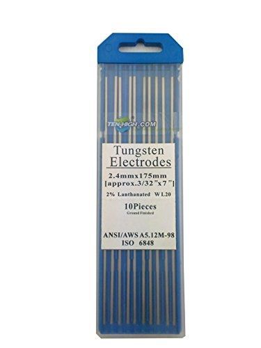 Ten-high TEN-HIGH TIG Tungsten Electrodes 2% Lanthanated Blue 3/32&#034; * 7&#034;