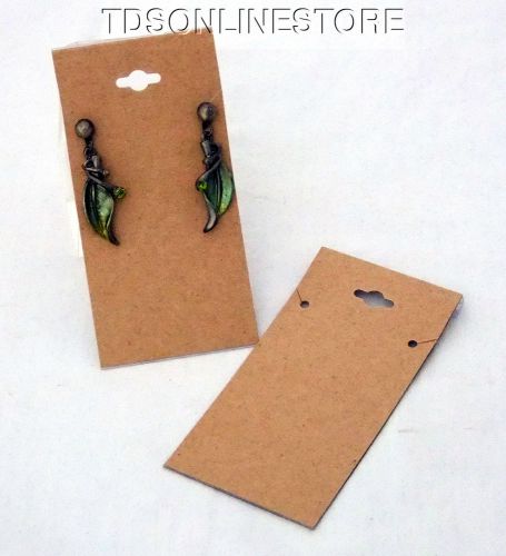 100 Pack Of Kraft Necklace or Long Earring Display Cards 4 Inch