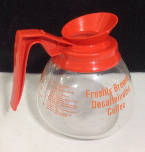 12-Cup Commercial Coffee Carafe/Decanter/Pot for Bunn Brewers, Decaf (Orange)