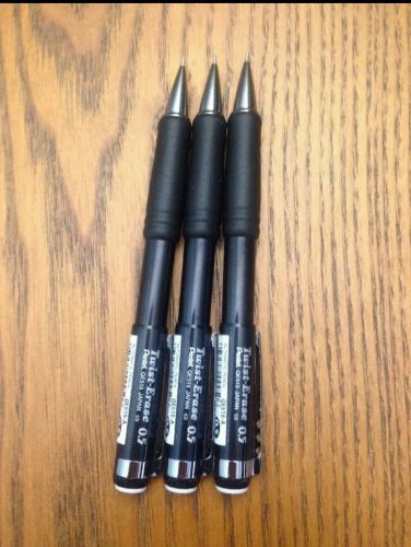 3x PENTEL Twist Erase III Automatic Pencils 0.5mm. Black Barrels. Free Shipping!