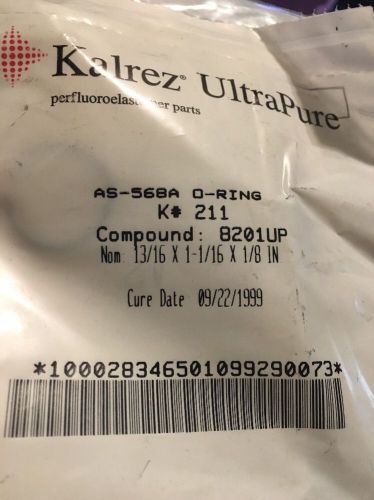 Kalrez UltraPure AS-568 O-Ring K# 211 Compound 8201UP Nom 13/16 x 1-1/16 x 1/8in
