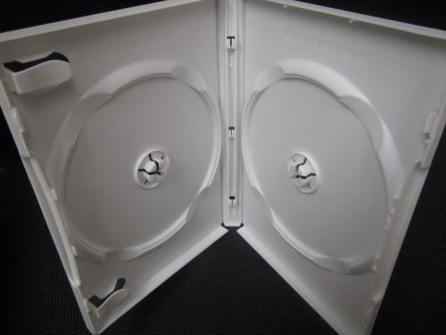 (4) Lot of 4 double  DVD Case 22mm  -WHITE COLOR -NEW -FREE SHIP, CHECK THE SIZE