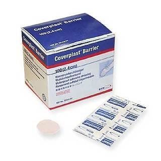 BSN Coverplast Barrier Waterproof First Aid Dressings-2.4x2.4cm Spot Pack of 100