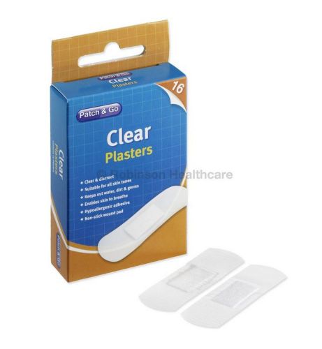 Patch &amp; Go Clear Plasters - Pack of 16 Assorted x 6 Packs