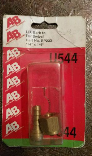 I.D. Hose Barb to FIP Swivel Fitting BP233 1/4&#034; X 1/4&#034; Brass Pipe U544 Anderson