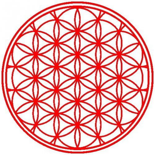 30 Custom Red Flower of Life Personalized Address Labels