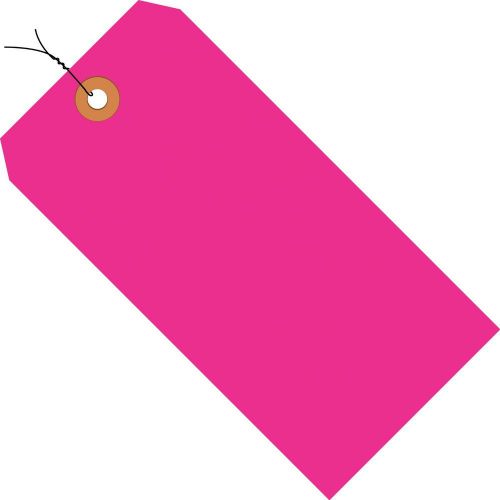 Aviditi G12063E Pre Wired Shipping Blank Tag Fluorescent Pink (Case of 1000)