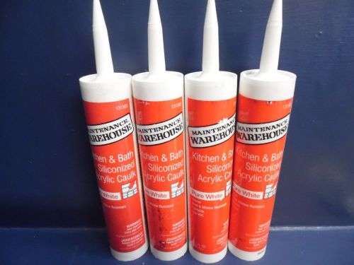 4 Pack Maintenance Warehouse Kitchen Bath Siliconized Acrylic Caulk Pure White