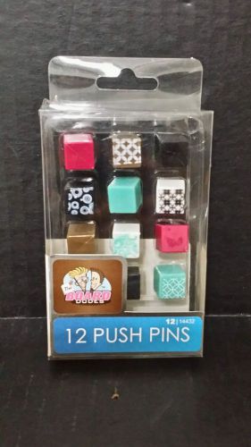 Board Dudes Push Pins, 12-Count, Assorted Colors