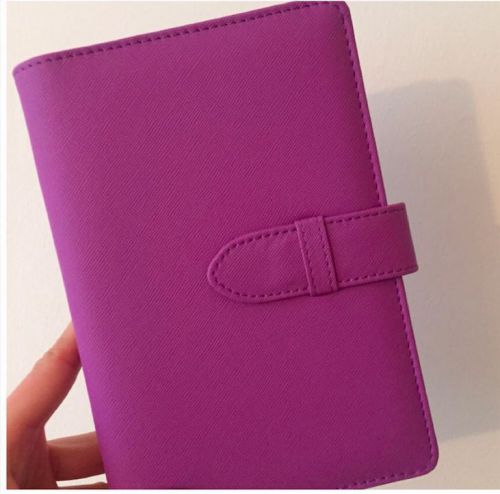 purple blue macaron cute planner organizer binder personal size PU leather NEW