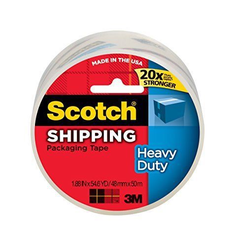 Scotch Heavy Duty Shipping Packaging Tape, 1.88 Inches x 54.6 Yards, 1 Roll 3850