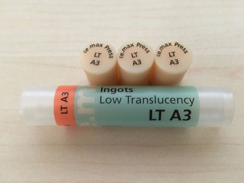 Ivoclar IPS Emax Press Large Ingots Low Trans LT-A3 Pressable Ceramic 3pk NEW