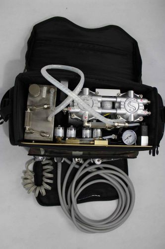 Portable Dental Unit with Air Compressor Suction System 3 Way Syringe Black