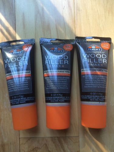 Lot of (3) elmer&#039;s e9016  6 oz. interior/exterior probond wood filler, stainable for sale