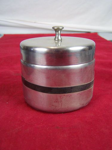 POLAR STAINLESS STEEL TYPE 18-8 S-25 2-53 CONTAINER JAR WITH LID &amp; COTTON BALLS