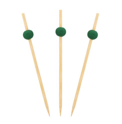 Royal 4.75&#034; Green Bamboo Ball Picks, Case of 100, R797