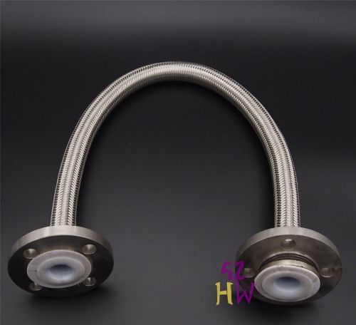 Dn25,stainless steel overbraided ptfe flexible hose,with ss flange,1 meter for sale